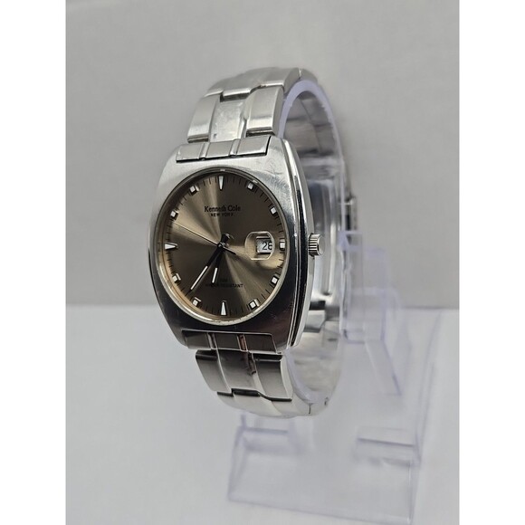 Kenneth Cole New York Mens Quartz Date Stainless Steel 50M New Battery Watch Men - Picture 2 of 11